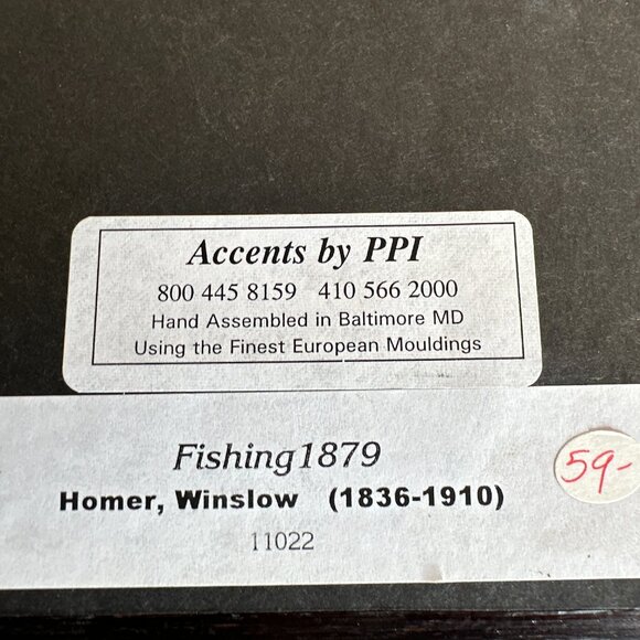 Winslow Homer Small Print of Painting "Fishing" 1879 - Picture 5 of 7